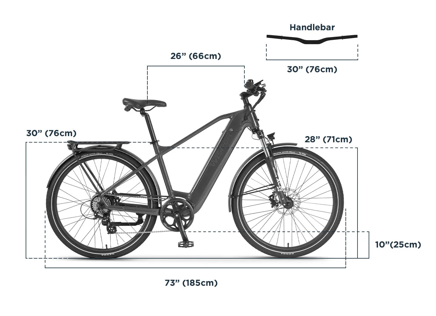 Wisper Wayfarer H9 Hub-Drive Crossbar 43v E-Bike - ActivePeak